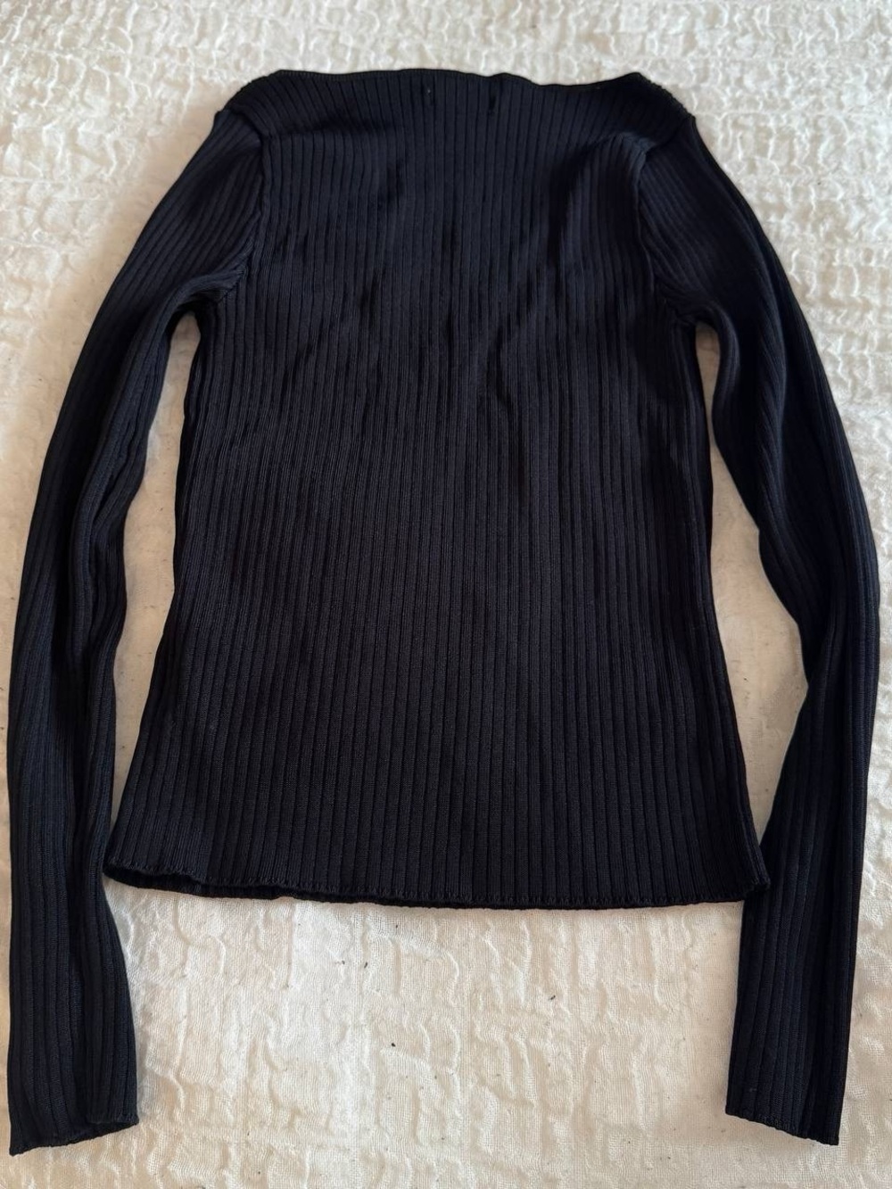 Abercrombie & Fitch Black Ribbed Long Sleeve Top